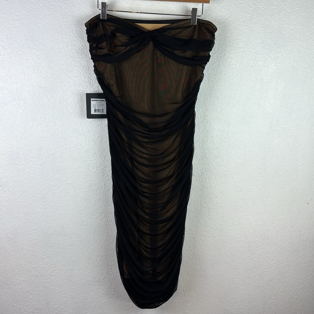 NWT Perfect NORMAKAMALI WALTER DRESS TO KNEE mesh strapless XL - Picture 6 of 13
